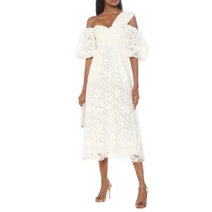 Self Portrait white lace midi dress
